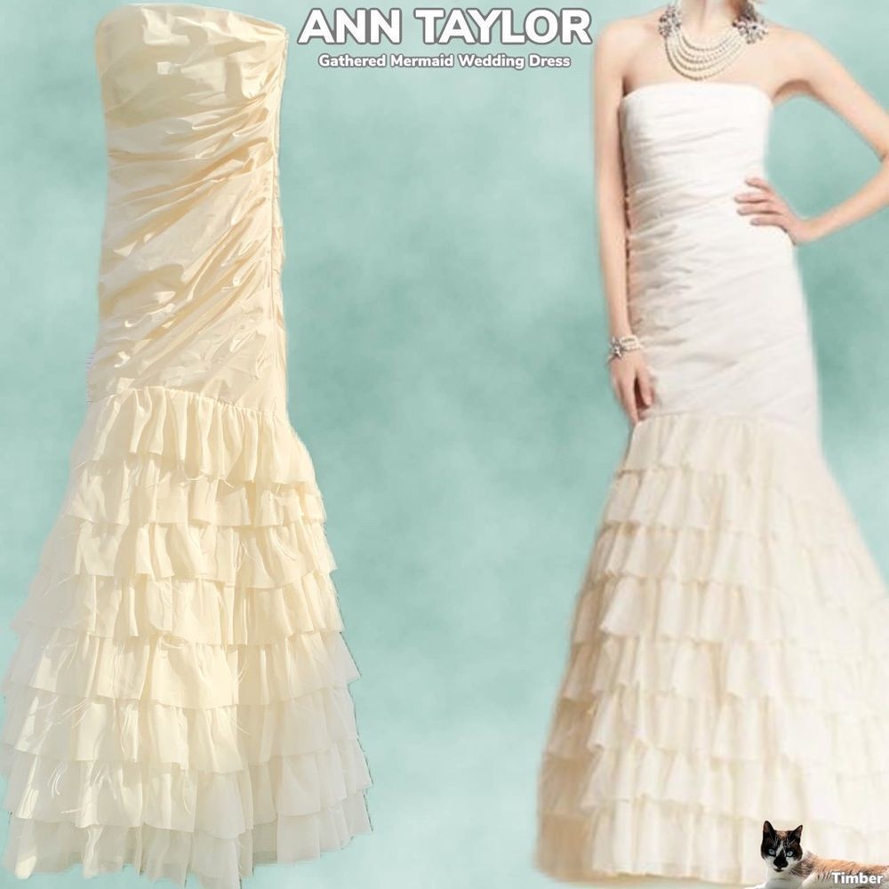NWT $1500 Ann Taylor | Mermaid |Wedding Dress W/ Ruffled Tiers & Layers - Picture 15 of 16